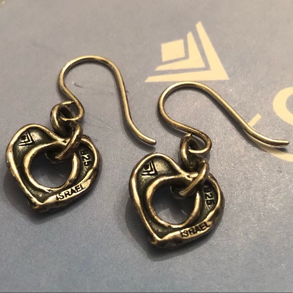 Silpada Artisan Oxidized Sterling Silver Cutout Heart Dangle Earrings W1912 - Picture 5 of 16
